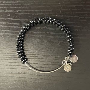 Alex and Ani silver tone black bead bracelet